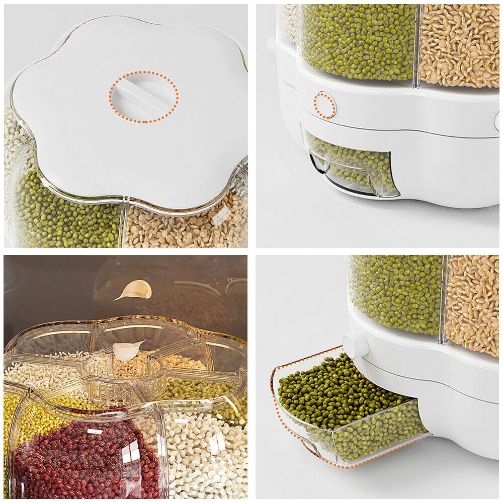 Kitchen Dry Food Sealed Storage Container Grain Box Cereal Dispenser Rice Tank UK   - FREE SHIPPING VIP