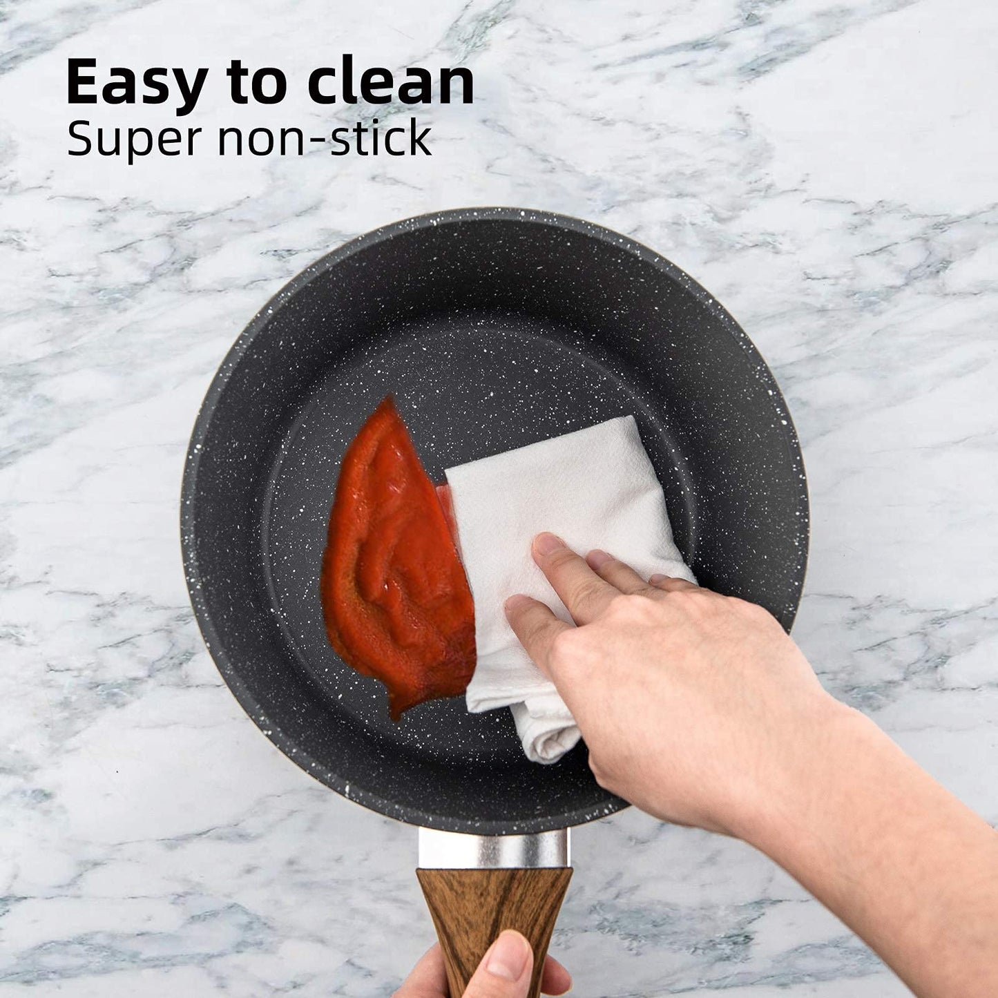 Frying Pan Set 3-Piece Nonstick Saucepan Woks Cookware Set VIP