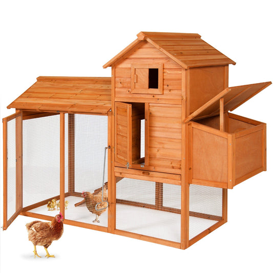 Multi-Level Wooden Chicken Coop - 80in VIP