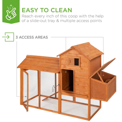 Multi-Level Wooden Chicken Coop - 80in VIP