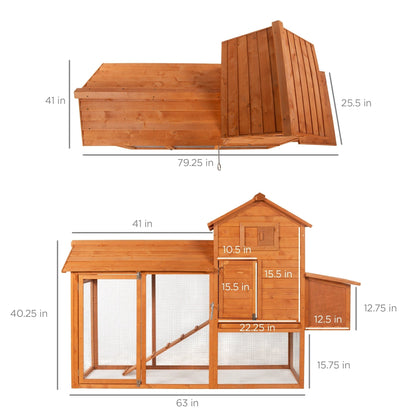Multi-Level Wooden Chicken Coop - 80in VIP