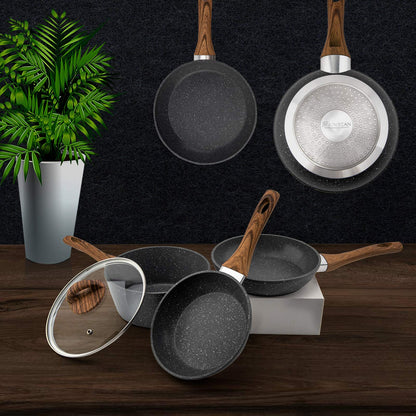 Frying Pan Set 3-Piece Nonstick Saucepan Woks Cookware Set VIP