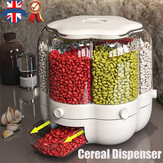 Kitchen Dry Food Sealed Storage Container Grain Box Cereal Dispenser Rice Tank UK   - FREE SHIPPING VIP