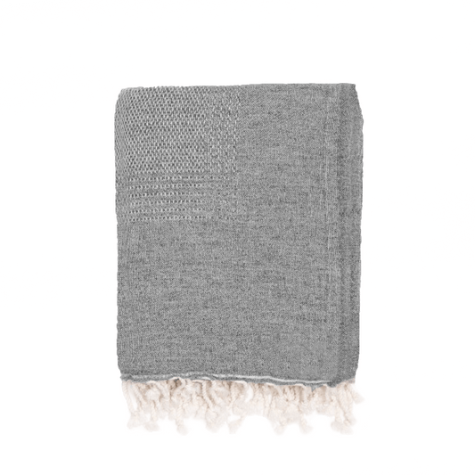 Shoreline Ash Wool Blend Throw - LndmarkClub USA