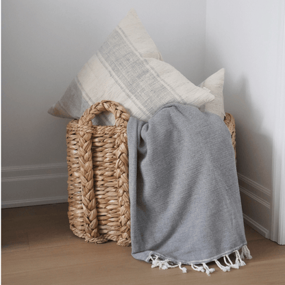 Shoreline Ash Wool Blend Throw - LndmarkClub USA